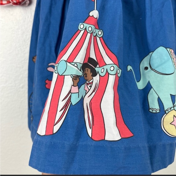 ELEANOR ROSE Circus Parade Miley Dress, Red Gingham with Circus Print Skirt, 5/6 - Picture 7 of 10